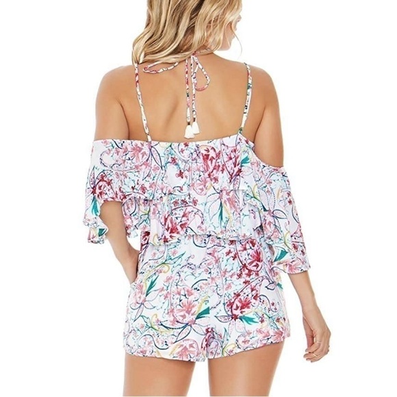 L* SPACE Seaside Halter Romper White Floral medium - Picture 3 of 9